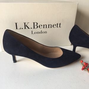 Navy Kitten Heels Size 7 L.K. Bennett London
